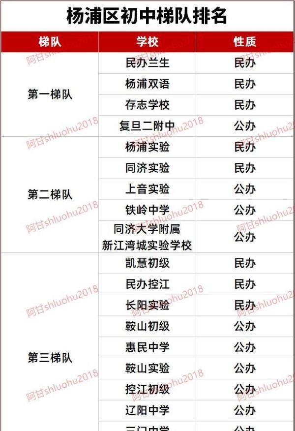 最新！2024年上海16区初中梯队排名