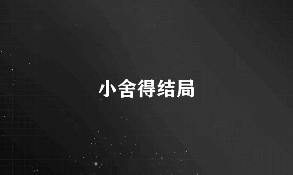 小舍得结局