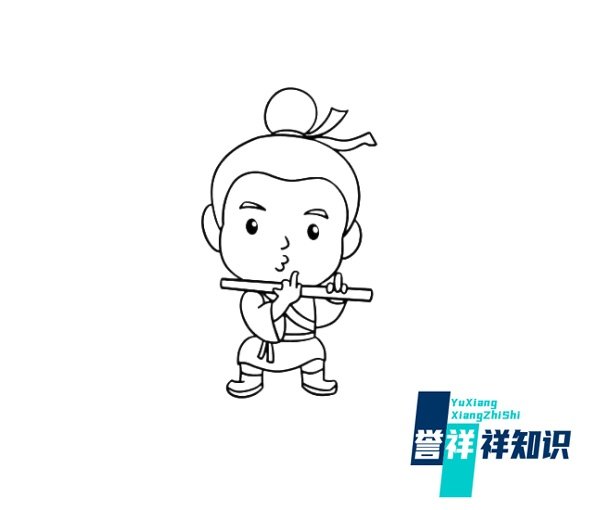 如何画卡通牛郎的简笔画