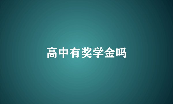 高中有奖学金吗