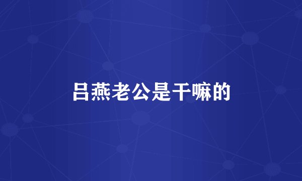 吕燕老公是干嘛的