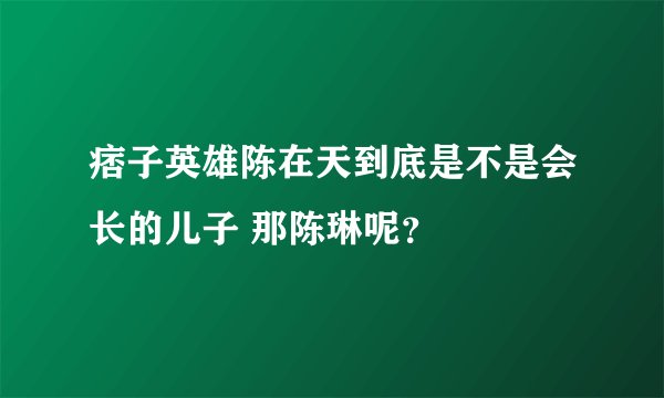 痞子英雄陈在天到底是不是会长的儿子 那陈琳呢？