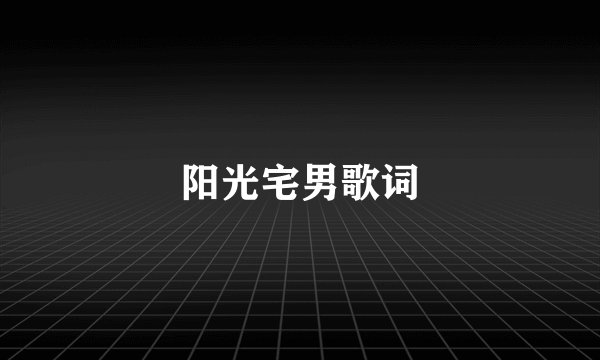 阳光宅男歌词