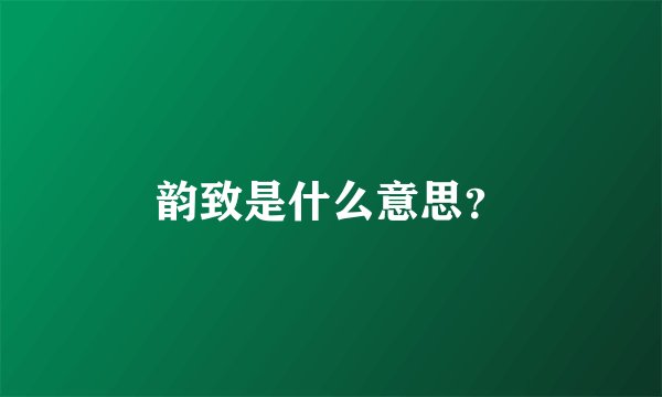 韵致是什么意思？