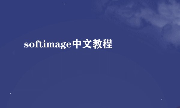 softimage中文教程