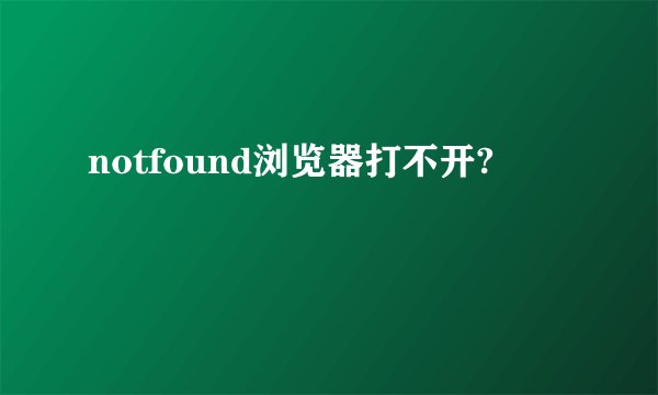 notfound浏览器打不开?