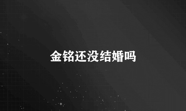 金铭还没结婚吗