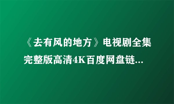 《去有风的地方》电视剧全集完整版高清4K百度网盘链接分享提取码