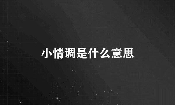 小情调是什么意思