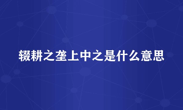 辍耕之垄上中之是什么意思