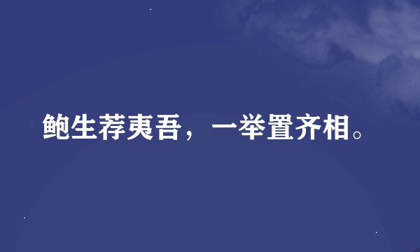 鲍生荐夷吾，一举置齐相。