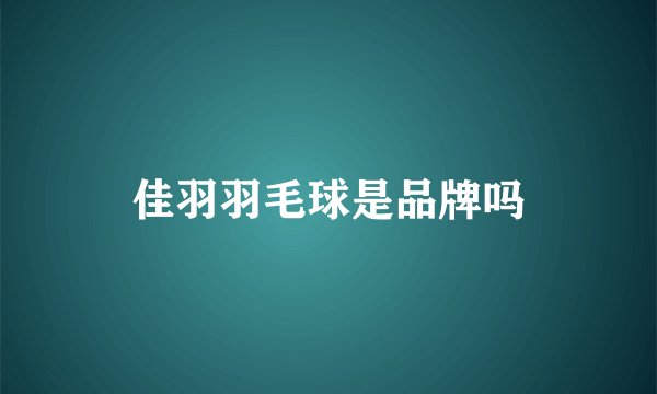 佳羽羽毛球是品牌吗
