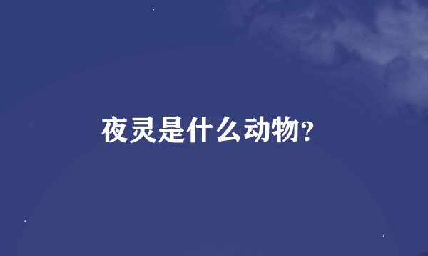 夜灵是什么动物？