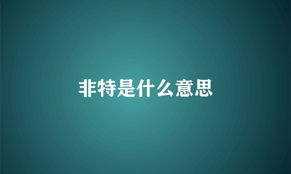 非特是什么意思