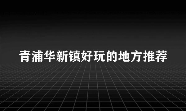 青浦华新镇好玩的地方推荐