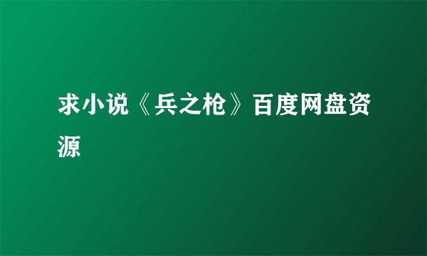 求小说《兵之枪》百度网盘资源