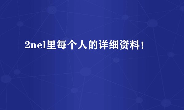 2nel里每个人的详细资料！