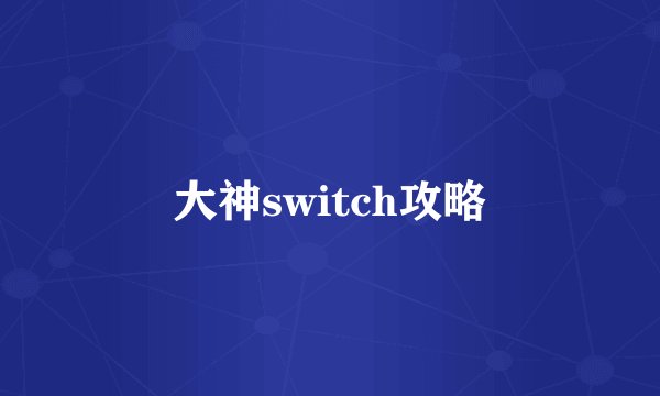 大神switch攻略