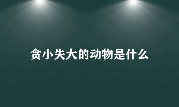 贪小失大的动物是什么