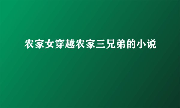 农家女穿越农家三兄弟的小说
