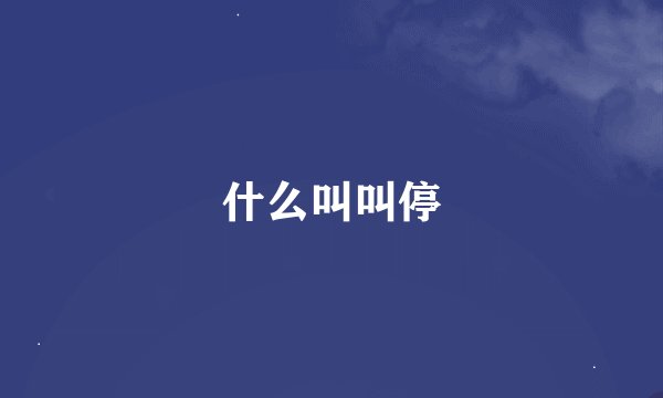 什么叫叫停