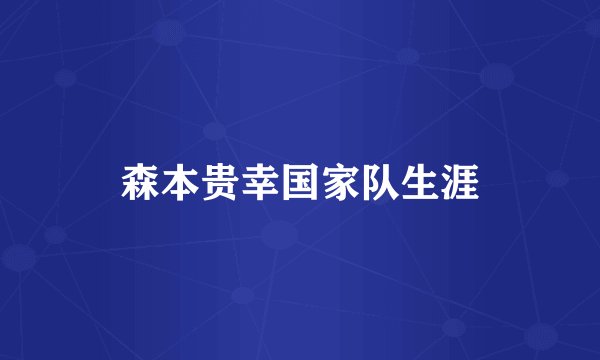 森本贵幸国家队生涯