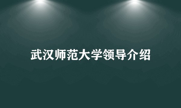 武汉师范大学领导介绍