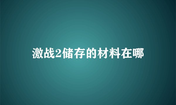 激战2储存的材料在哪