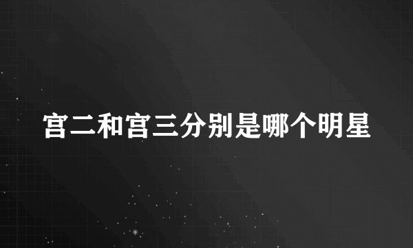 宫二和宫三分别是哪个明星