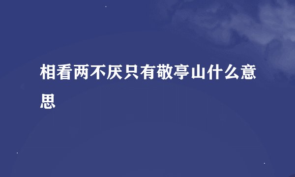 相看两不厌只有敬亭山什么意思