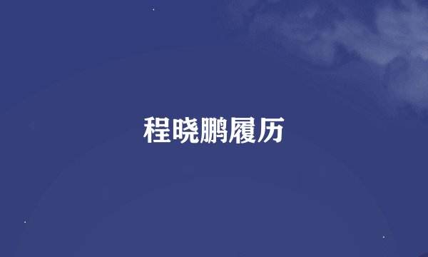 程晓鹏履历