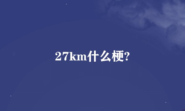 27km什么梗?