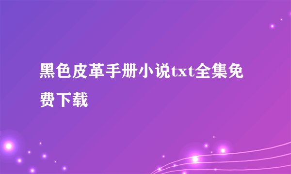 黑色皮革手册小说txt全集免费下载