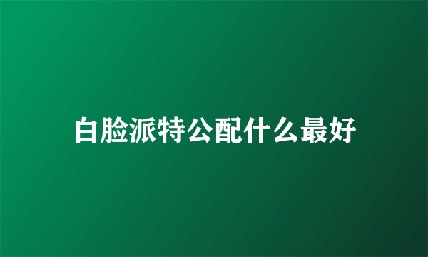 白脸派特公配什么最好