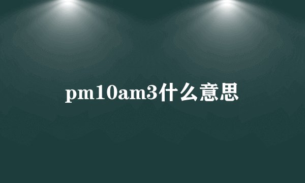 pm10am3什么意思