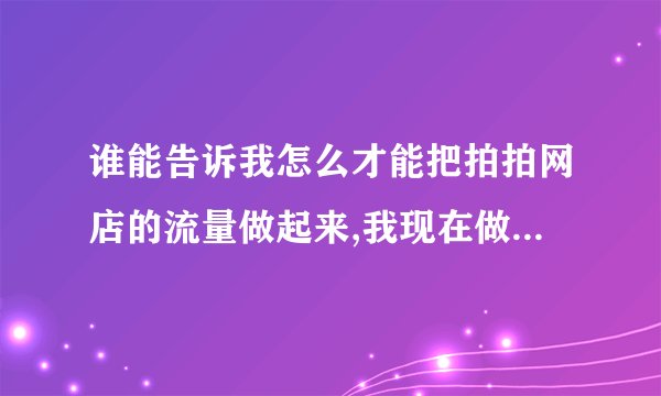 谁能告诉我怎么才能把拍拍网店的流量做起来,我现在做的是虚拟和实物结合的.