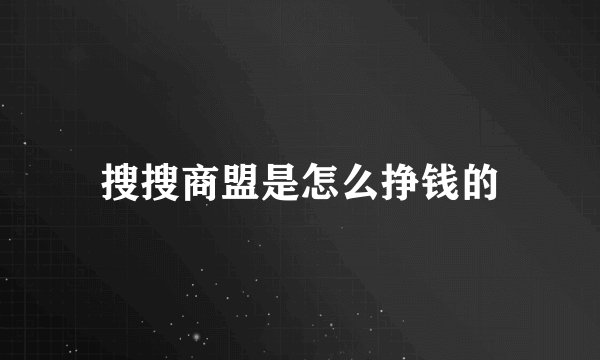 搜搜商盟是怎么挣钱的