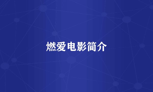 燃爱电影简介