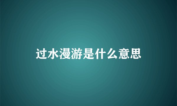 过水漫游是什么意思