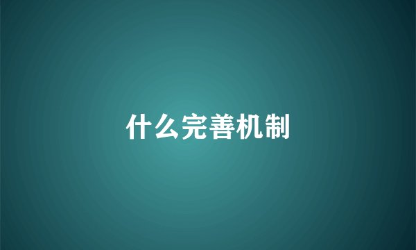 什么完善机制