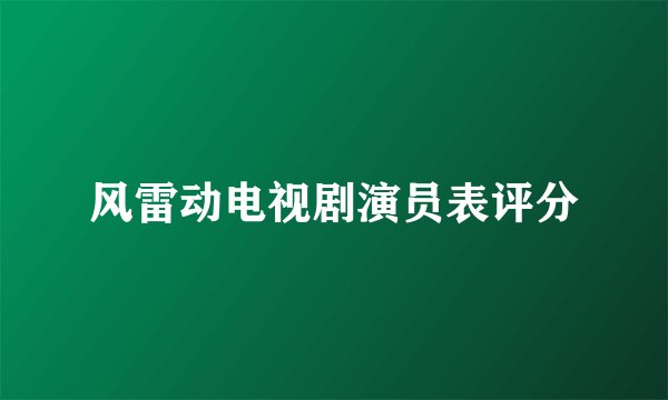 风雷动电视剧演员表评分