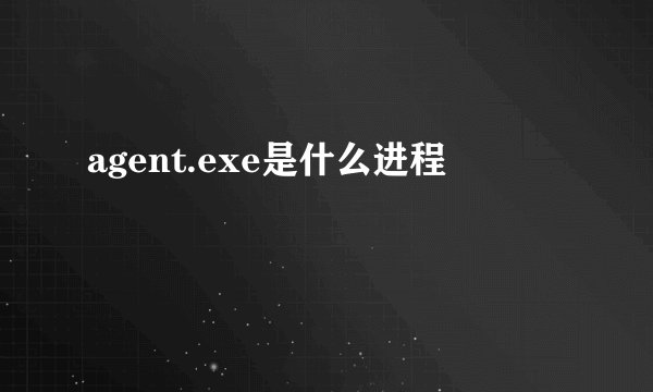 agent.exe是什么进程