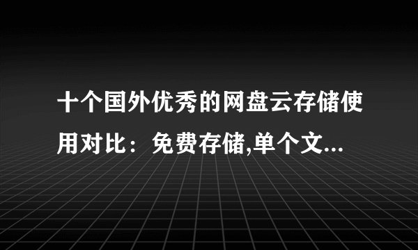 十个国外优秀的网盘云存储使用对比:免费存储,单个文件,自动同步备份和在线文档