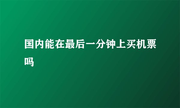 国内能在最后一分钟上买机票吗