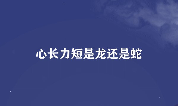心长力短是龙还是蛇