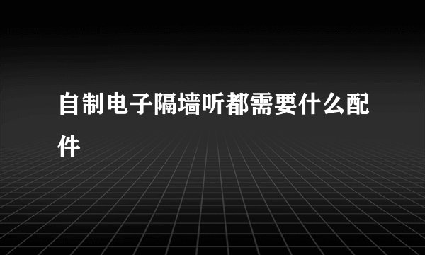 自制电子隔墙听都需要什么配件