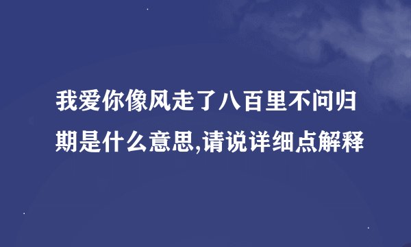 我爱你像风走了八百里不问归期是什么意思,请说详细点解释