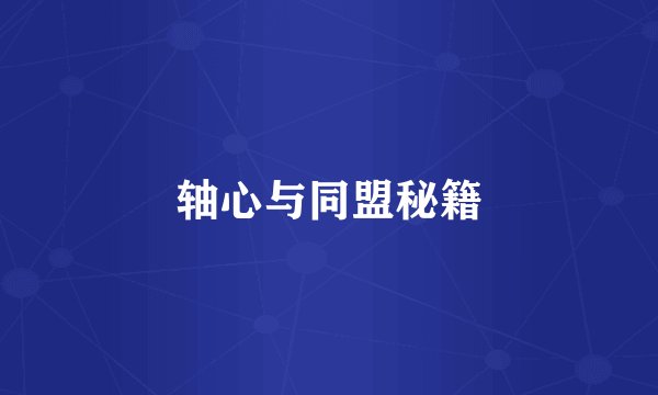 轴心与同盟秘籍