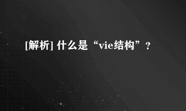 [解析] 什么是“vie结构”？