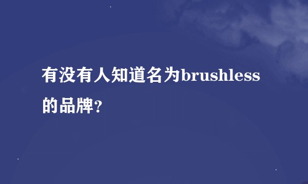 有没有人知道名为brushless的品牌？